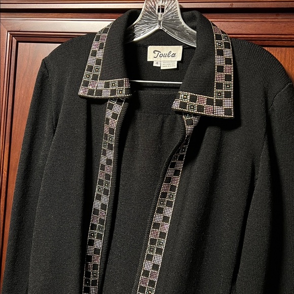 Like New Toula Black Jacket Studded Collar & Cuffs & front area on both sides!